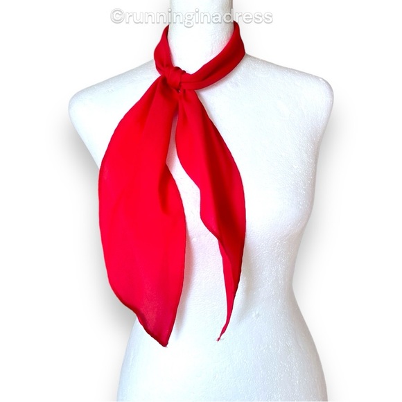 Square Up Red Neckerchief Tie - Picture 8 of 12